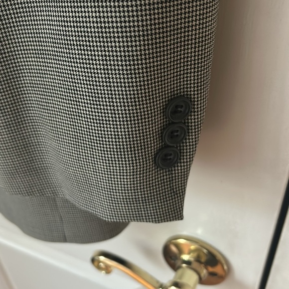 🌿Nino Cerruti  40R black and cream/tan checkered wool suit🌿 - Picture 9 of 17